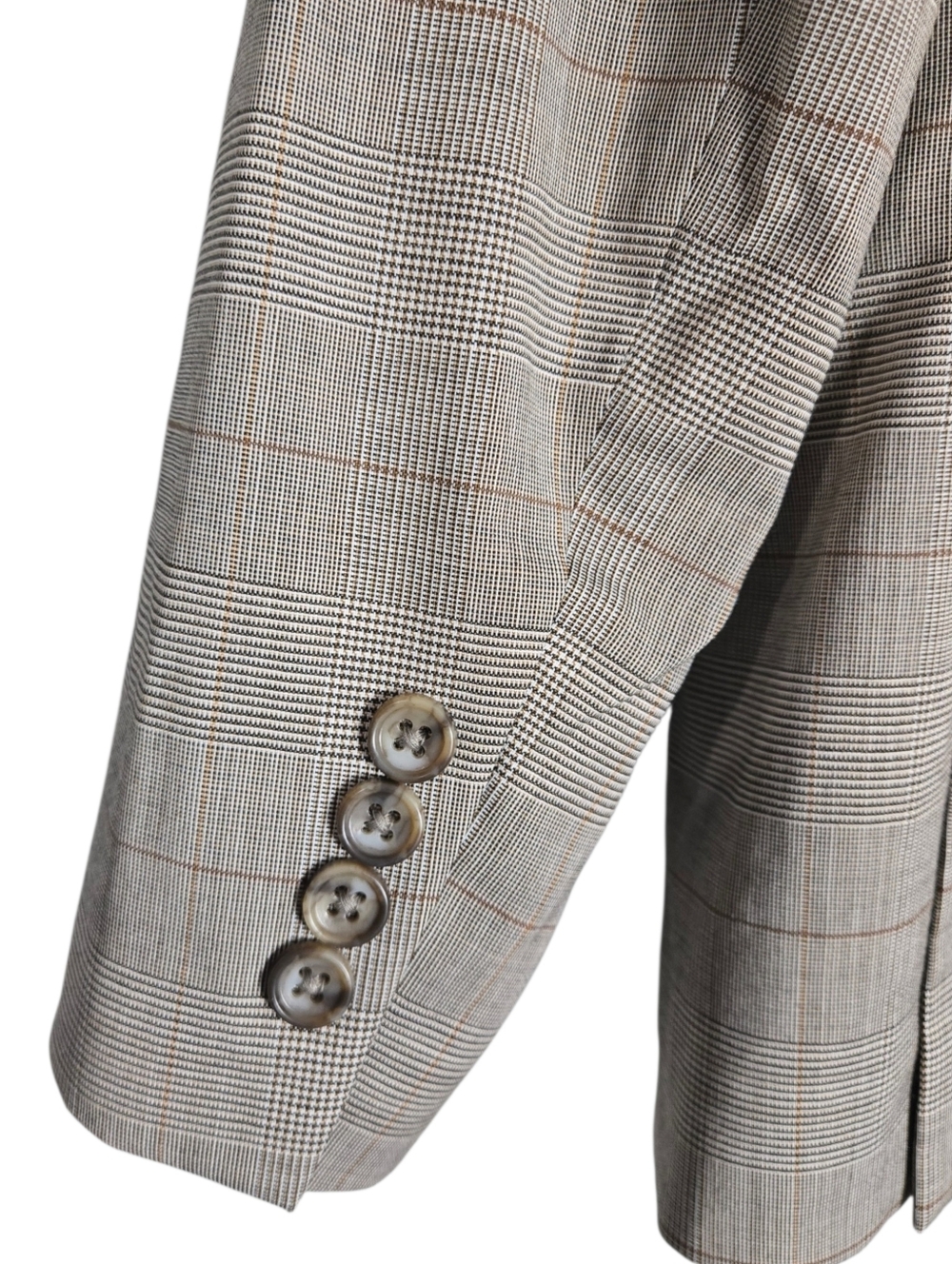 Bonobos Jetsetter Tan Glen Plaid Suit Italian Wool Blend Jacket 40S Pants 32x28 - Picture 5 of 16